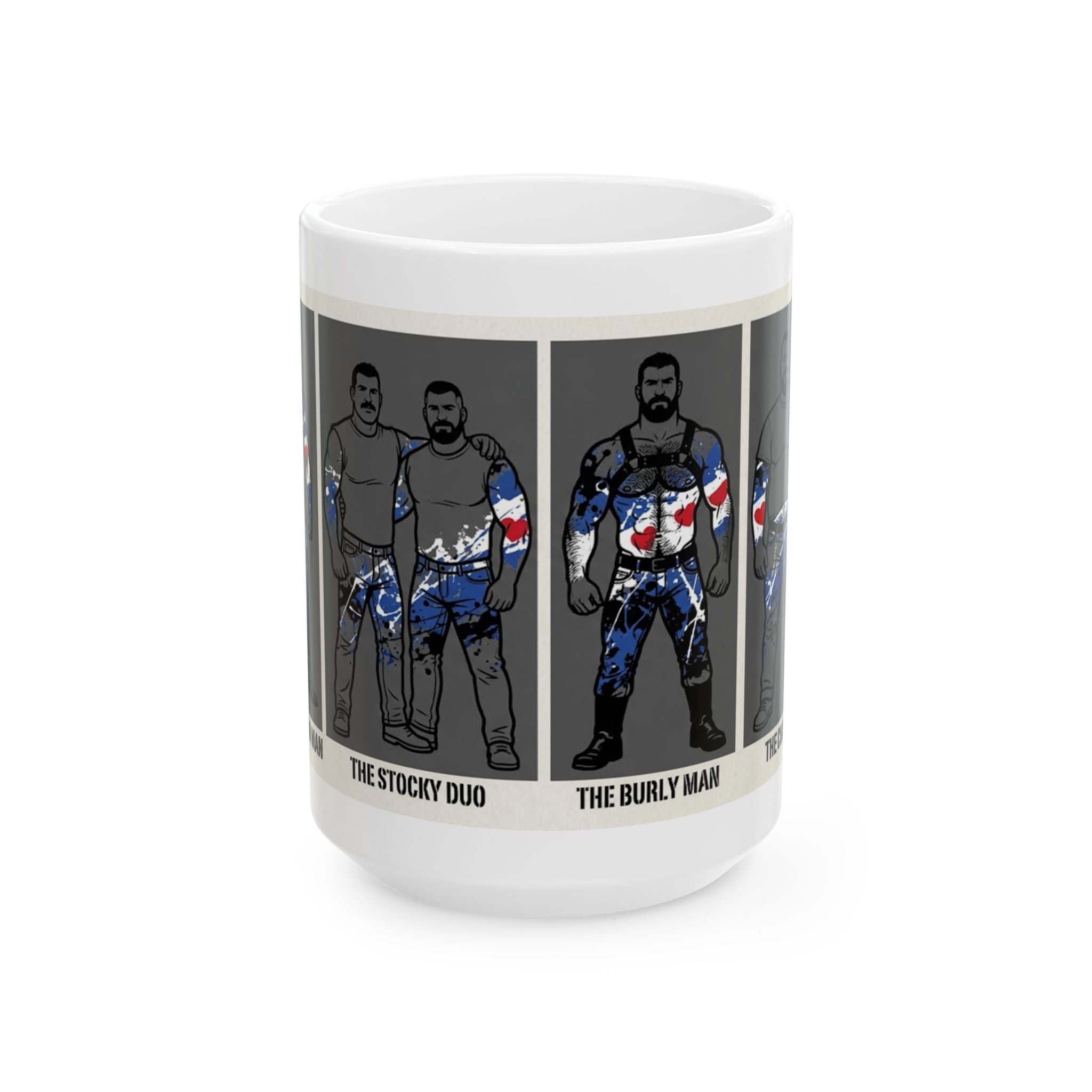 Wrestler Evolution Ceramic Mug — 'The Stocky Duo' & 'The Burly Man' Illustrated Coffee Cup (11oz/15oz)