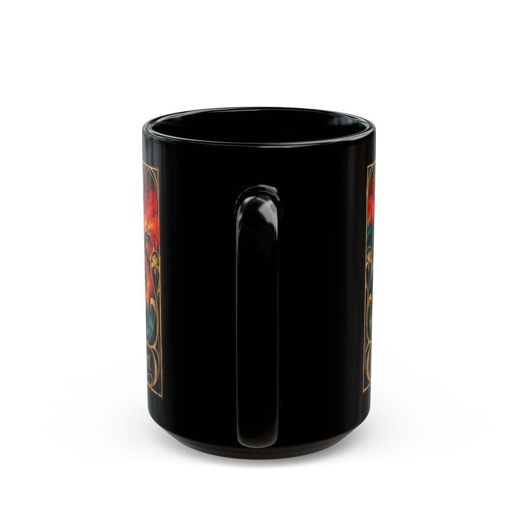 Wild Heart Stable Mind Black Mug – Fiery Horse Art Coffee Cup (11oz/15oz)