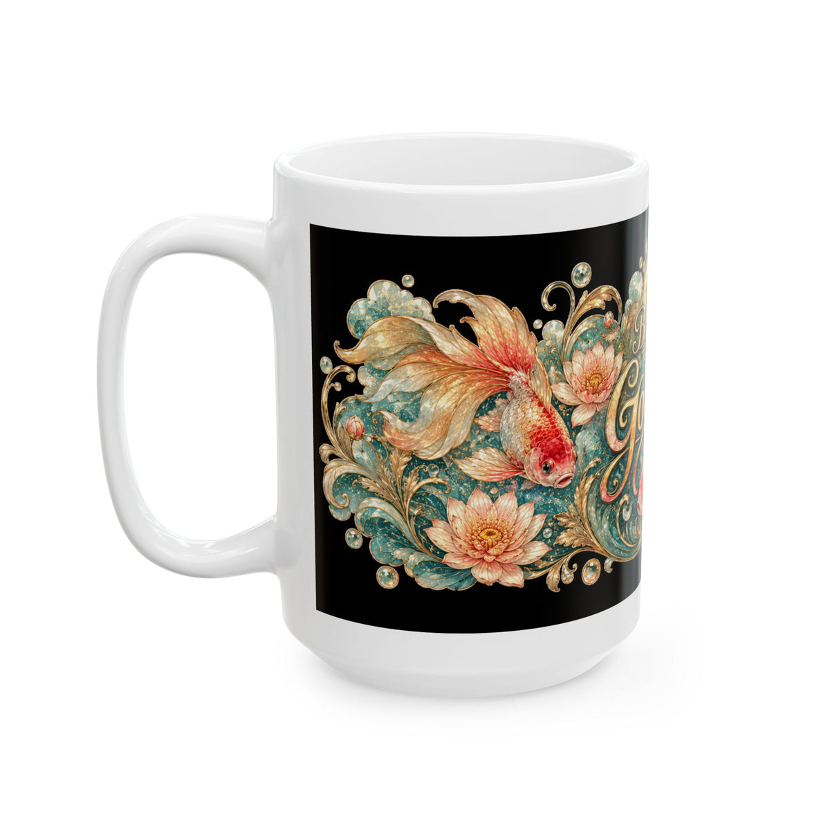 Goldfish Ceramic Mug – 'Be A Goldfish' Inspirational Coffee Cup