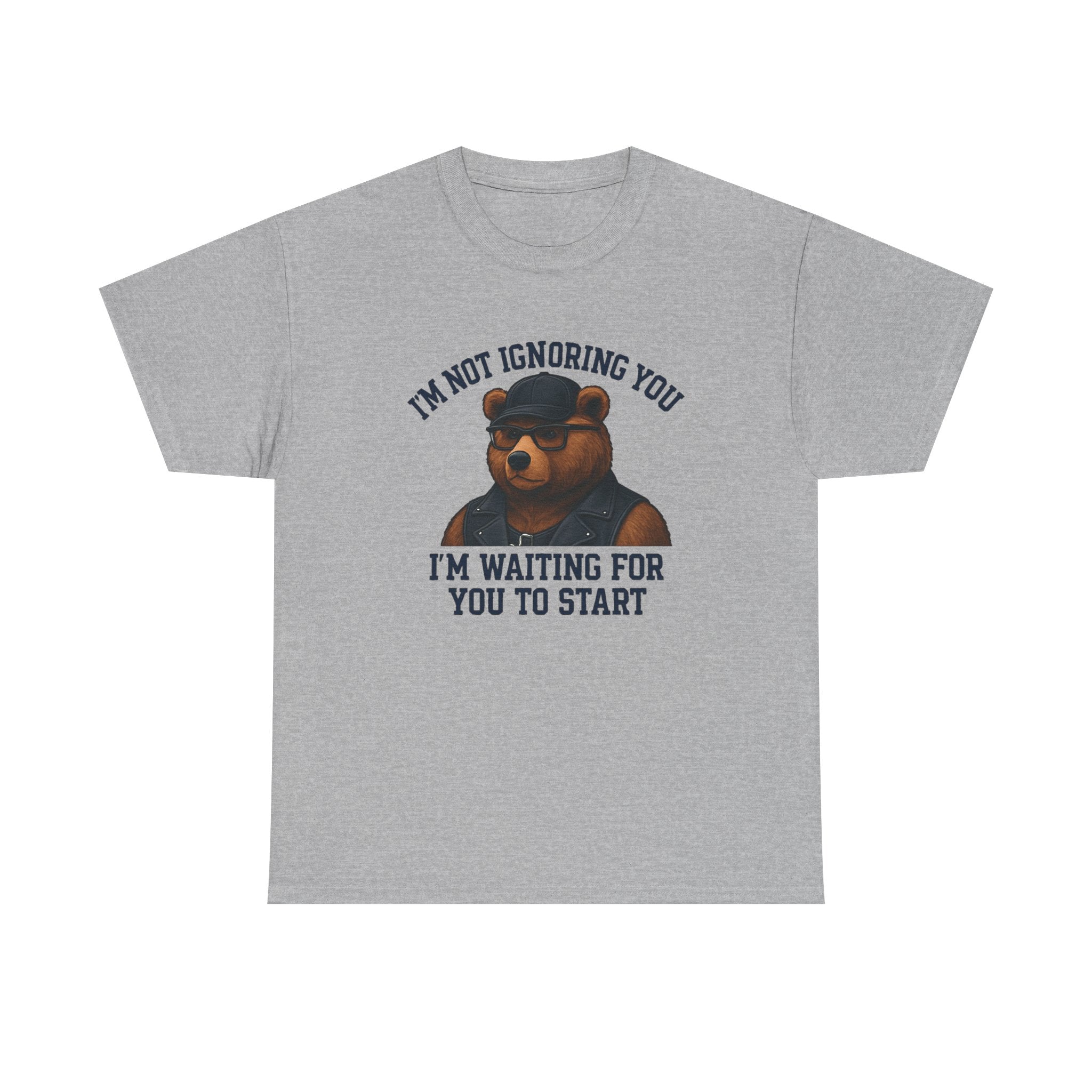 Introverted Bear Tee — "I'm Not Ignoring You, I'm Waiting For You To Start" Bear T-shirt. Bear. Bear Pride.