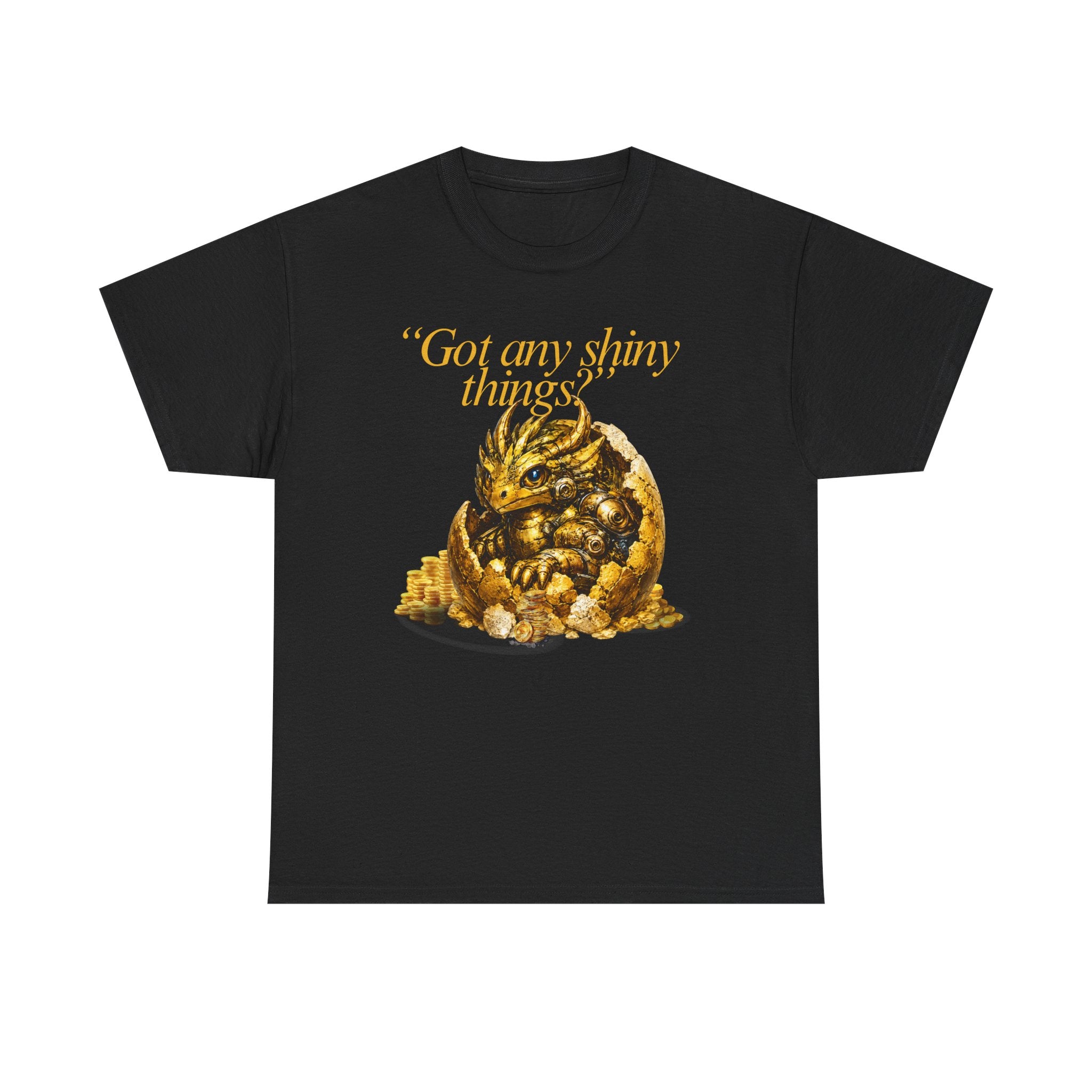 Gold Dragon Nugget Tee — "Got Any Shiny Things" Fantasy Graphic T-Shirt