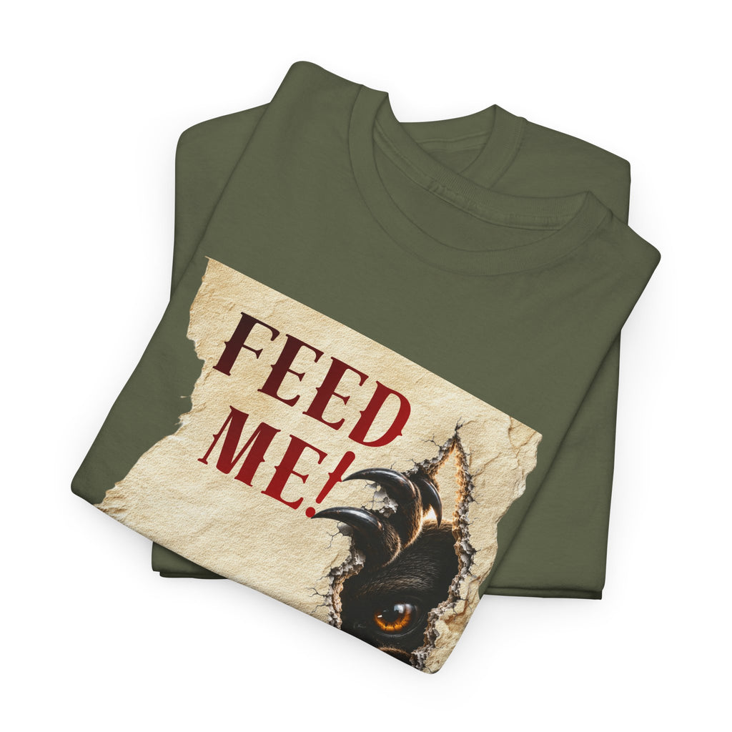 Funny Hangry feed me shirt. Hungry beast breaking out for sweets
