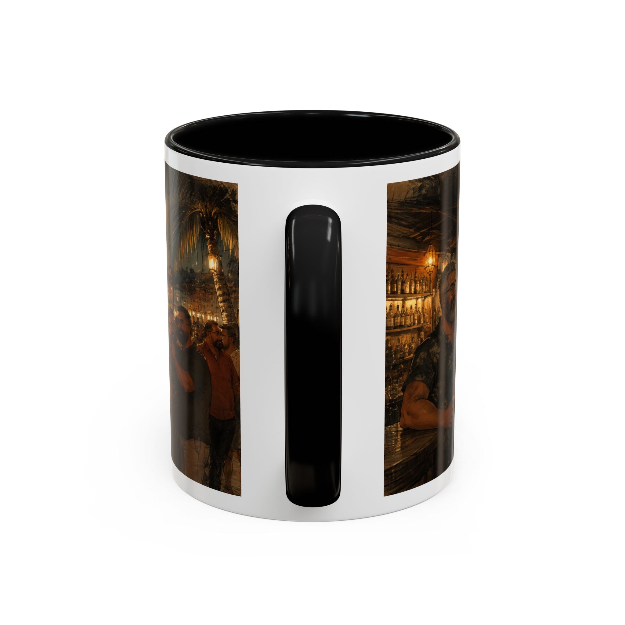 Tropical Night Market Coffee Mug — Moonlit Street Scene Accent Mug (11/15oz) This is a Bear community Bear event coffee Mug.