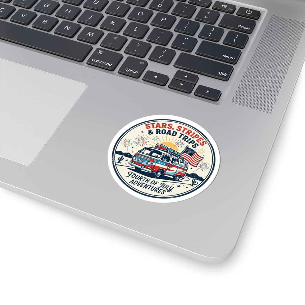 Stars, Stripes & Road Trips Kiss-Cut Stickers | vintage USA, red white blue