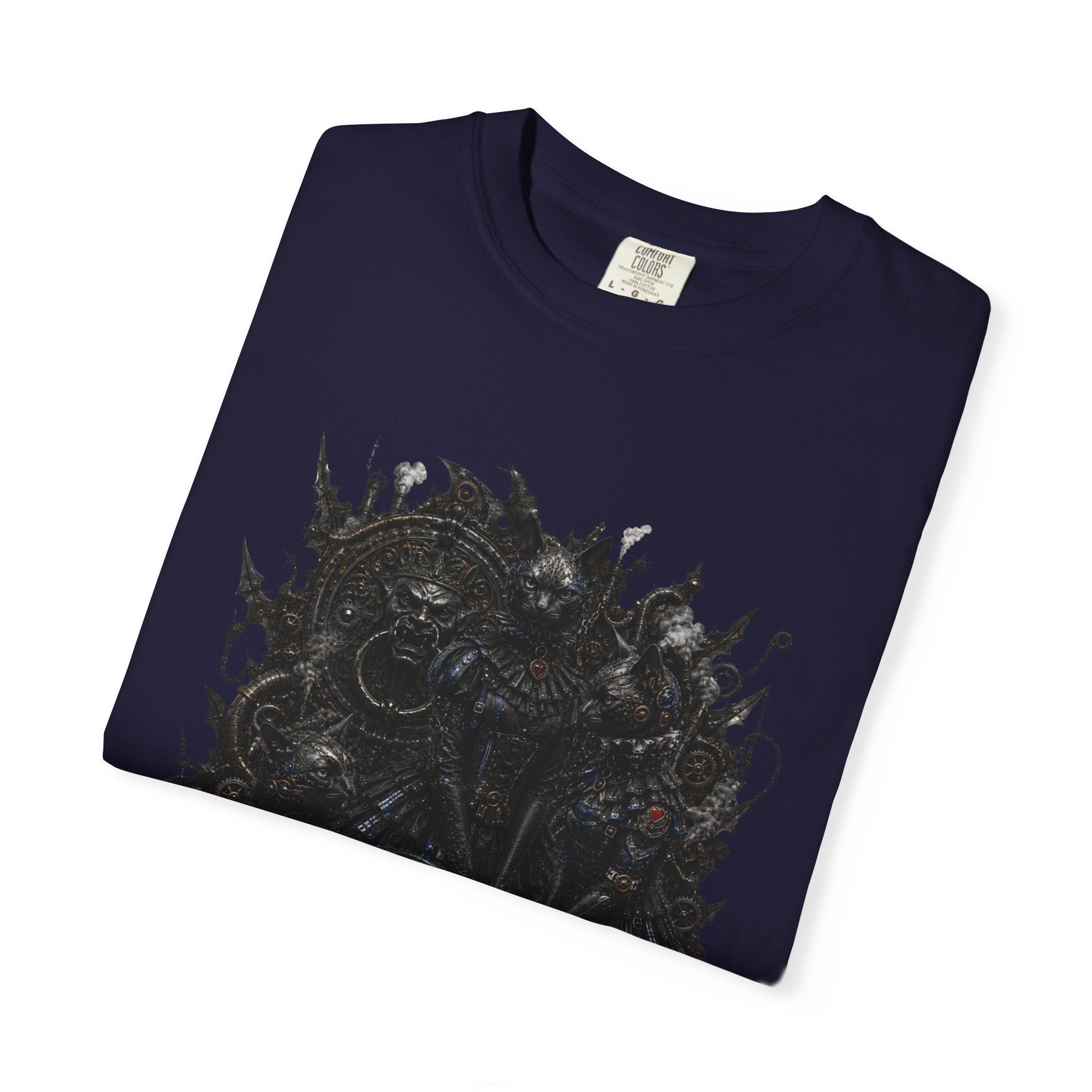 Floral Noir Graphic T-Shirt. Temple Cats. Cat people shirt. IYKYK shirt. Black cats. Steampunk cats shirt. Gothis Cats t-shirt.