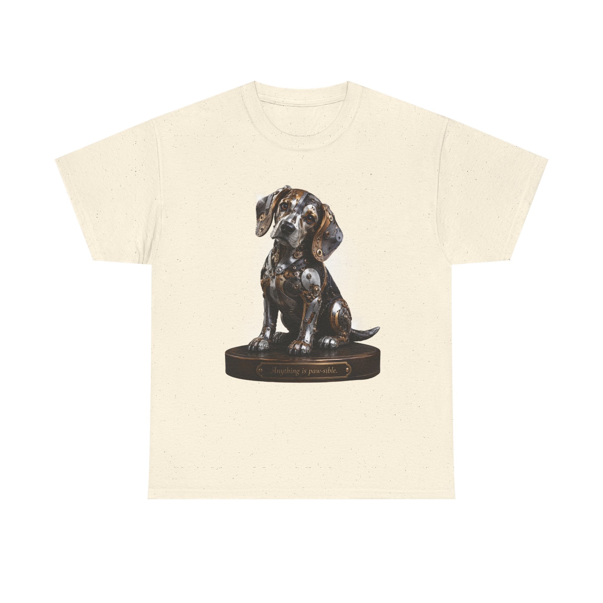 Beagle Tee – Cute Sitting Puppy Graphic T-Shirt. Beagle Puppy sitting on a trophy stand.