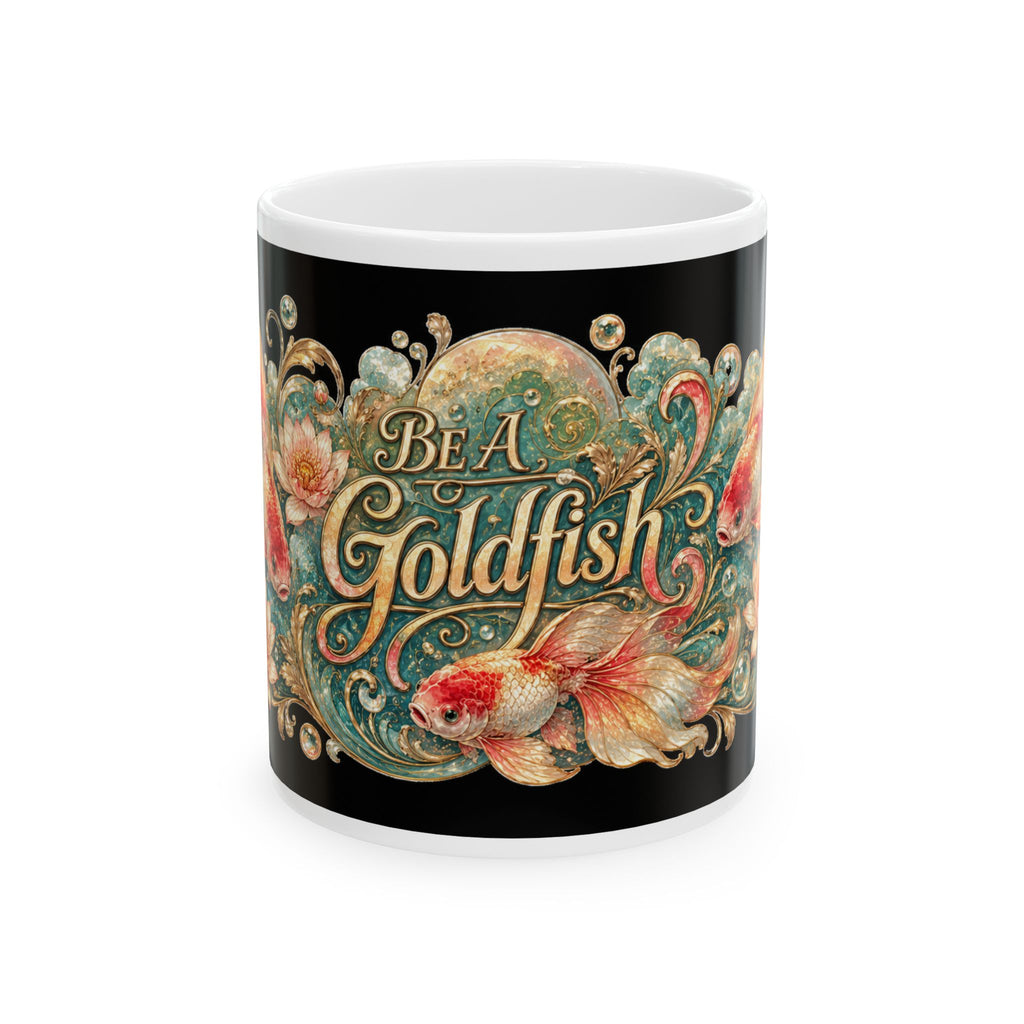 Goldfish Ceramic Mug – 'Be A Goldfish' Inspirational Coffee Cup