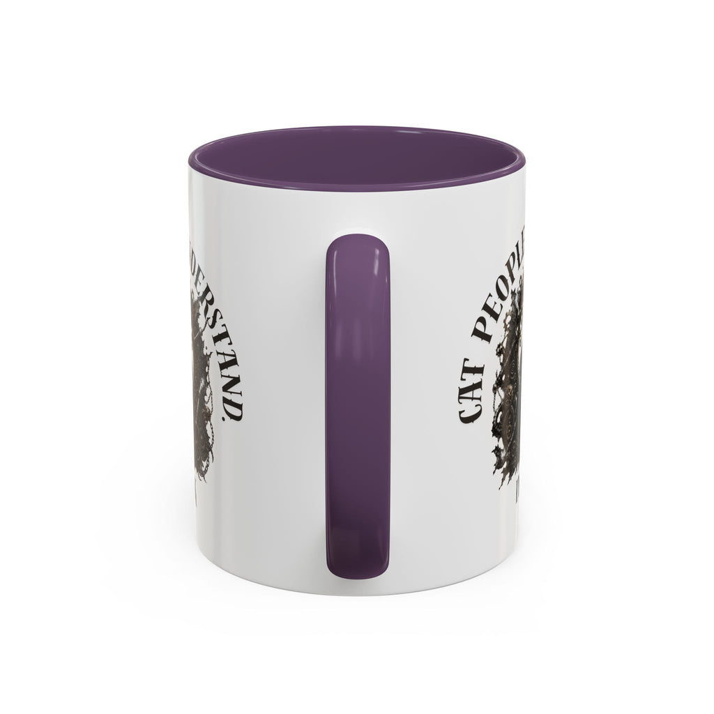 Cat People Understand Accent Mug — 'IYKYK' Black-Trim Coffee Cup. Cat lovers. Cat people. Cat mug.