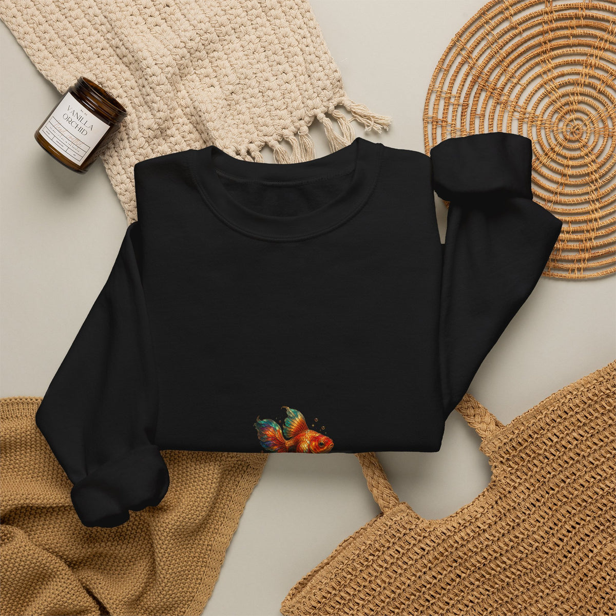 Autumn Fox Crewneck Sweatshirt — Watercolor Fox Graphic