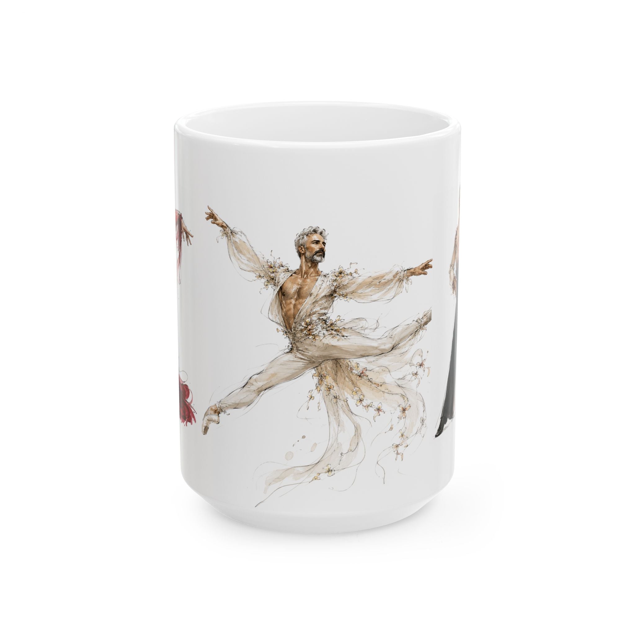 Ballet Dancers Ceramic Mug – Artistic Ballet Silhouette Coffee Cup (11oz/15oz)