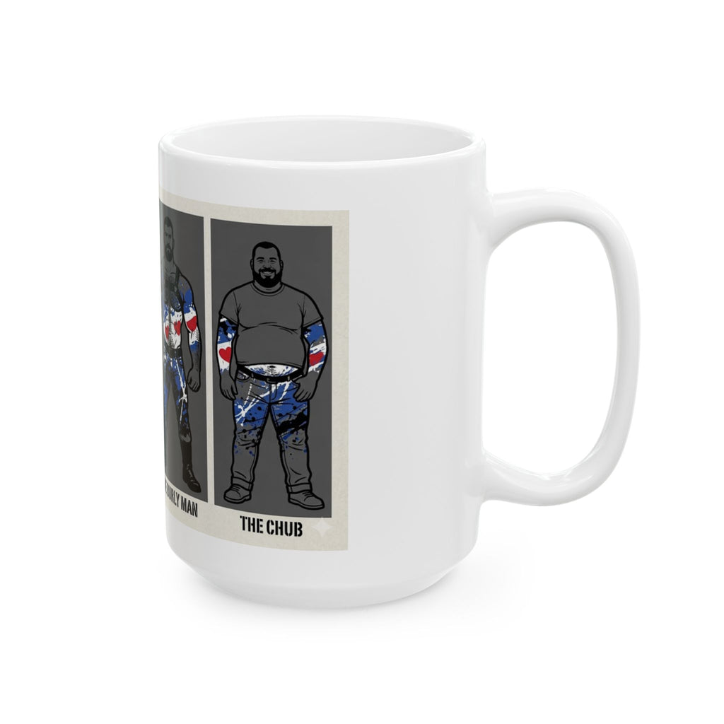 Wrestler Evolution Ceramic Mug — 'The Stocky Duo' & 'The Burly Man' Illustrated Coffee Cup (11oz/15oz)