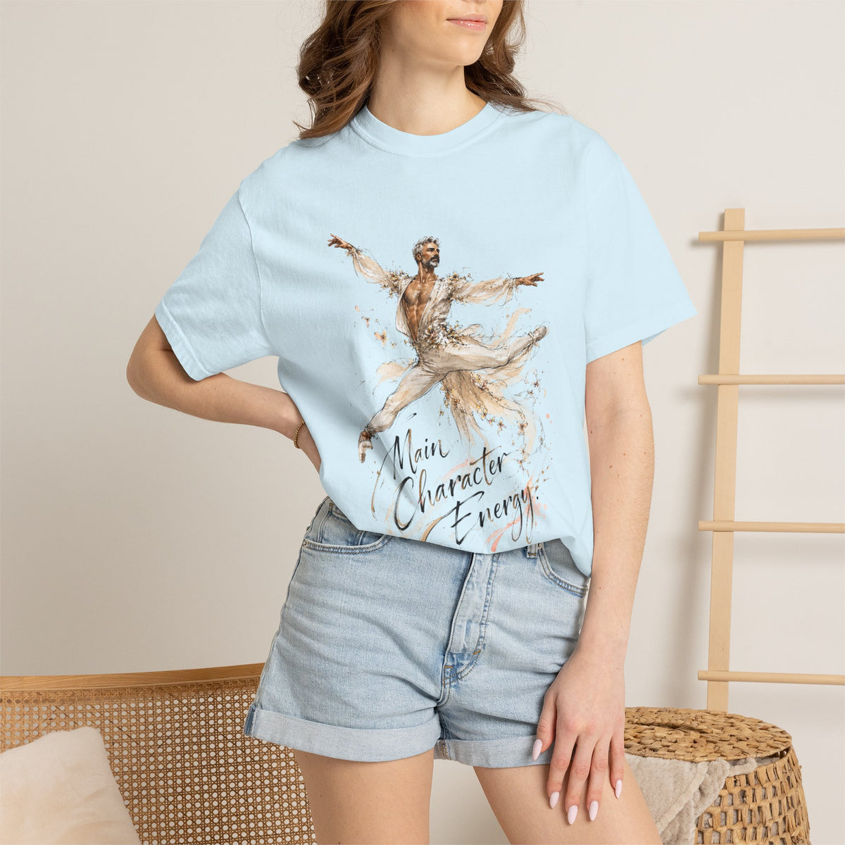 Ballet Dancer Watercolor T-Shirt — "Main Character Energy" Graphic Tee