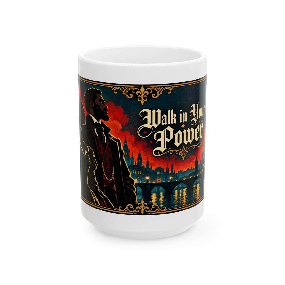Inspirational Ceramic Mug — “Walk in Your Power” Rooted in Greatness Afrocentric Empowerment Mug