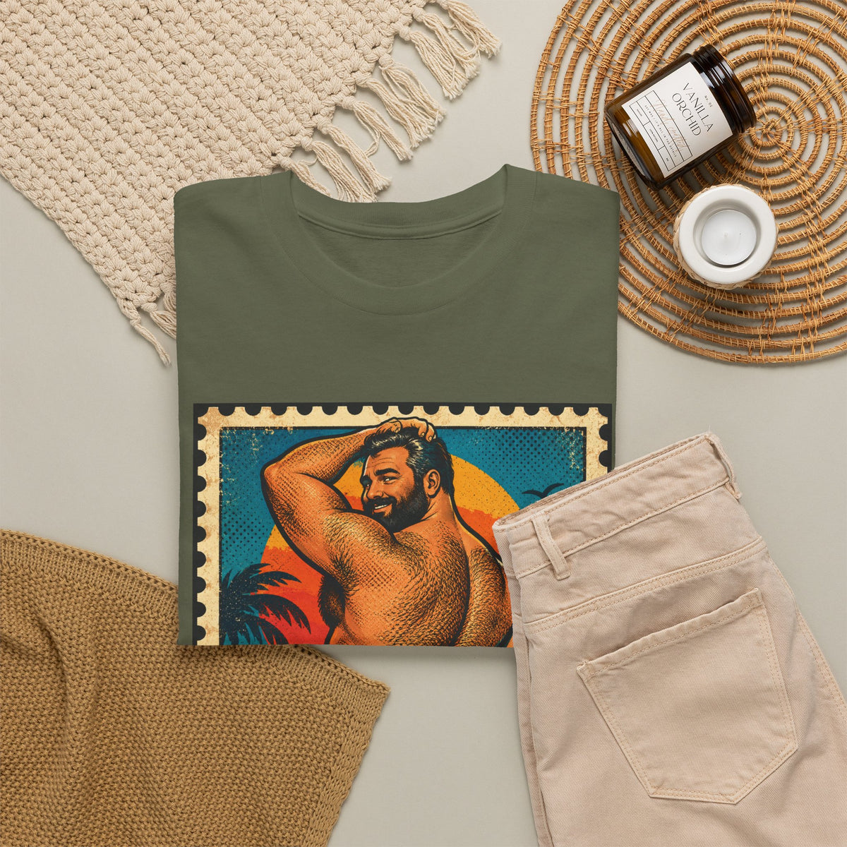 Bear Pride. Bear in speedo in Vintage Pin up style design.
