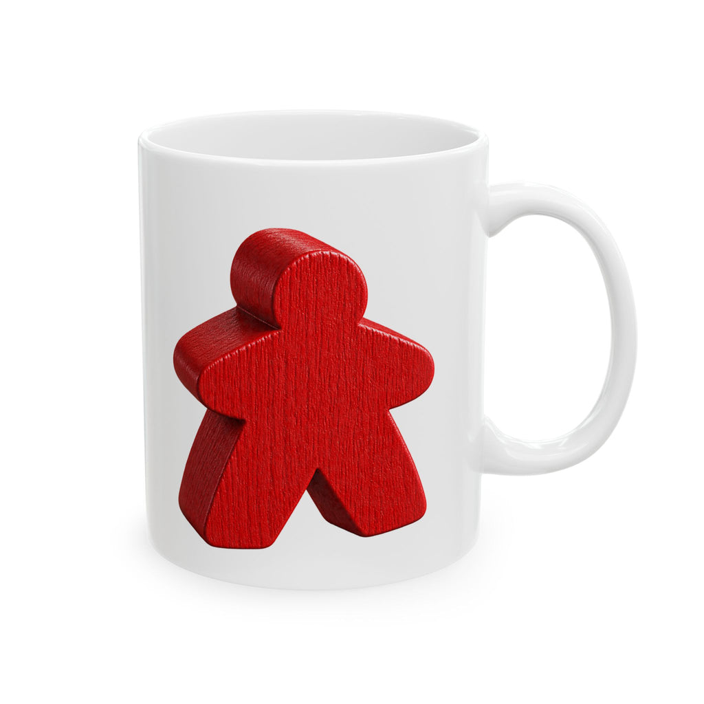 Red Meeple Coffee Mug | Board Game Lover Gift | Tabletop Gamer Mug | Funny Meeple Gaming Cup