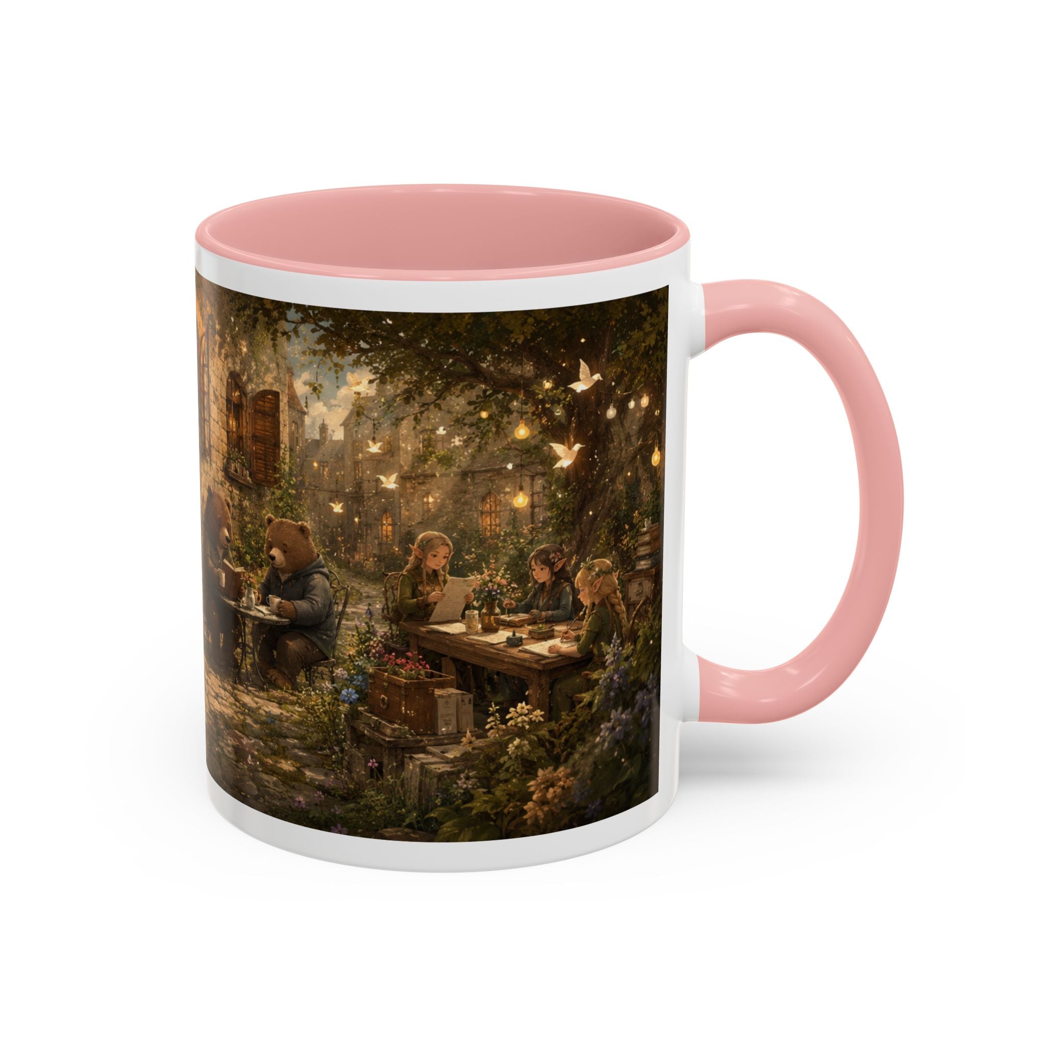 Whimsical Woodland Café Accent Coffee Mug — Cozy Fairy Tale Scene (11/15oz)