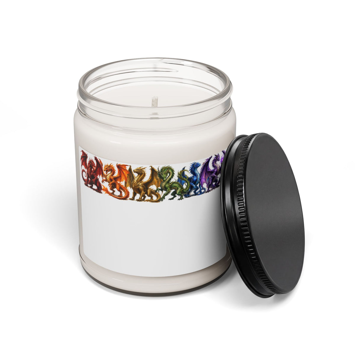 Rainbow Dragon Soy Candle — 9oz Scented Jar for Fantasy Fans & Gifts