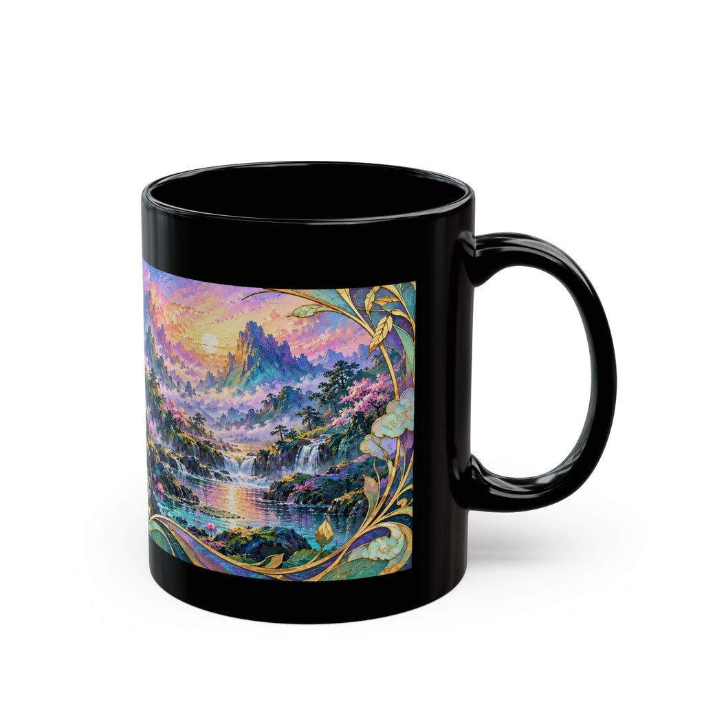Panda Mug – Asian-Inspired Art Nouveau Panda Bear Coffee Cup, Bamboo Nature Gift