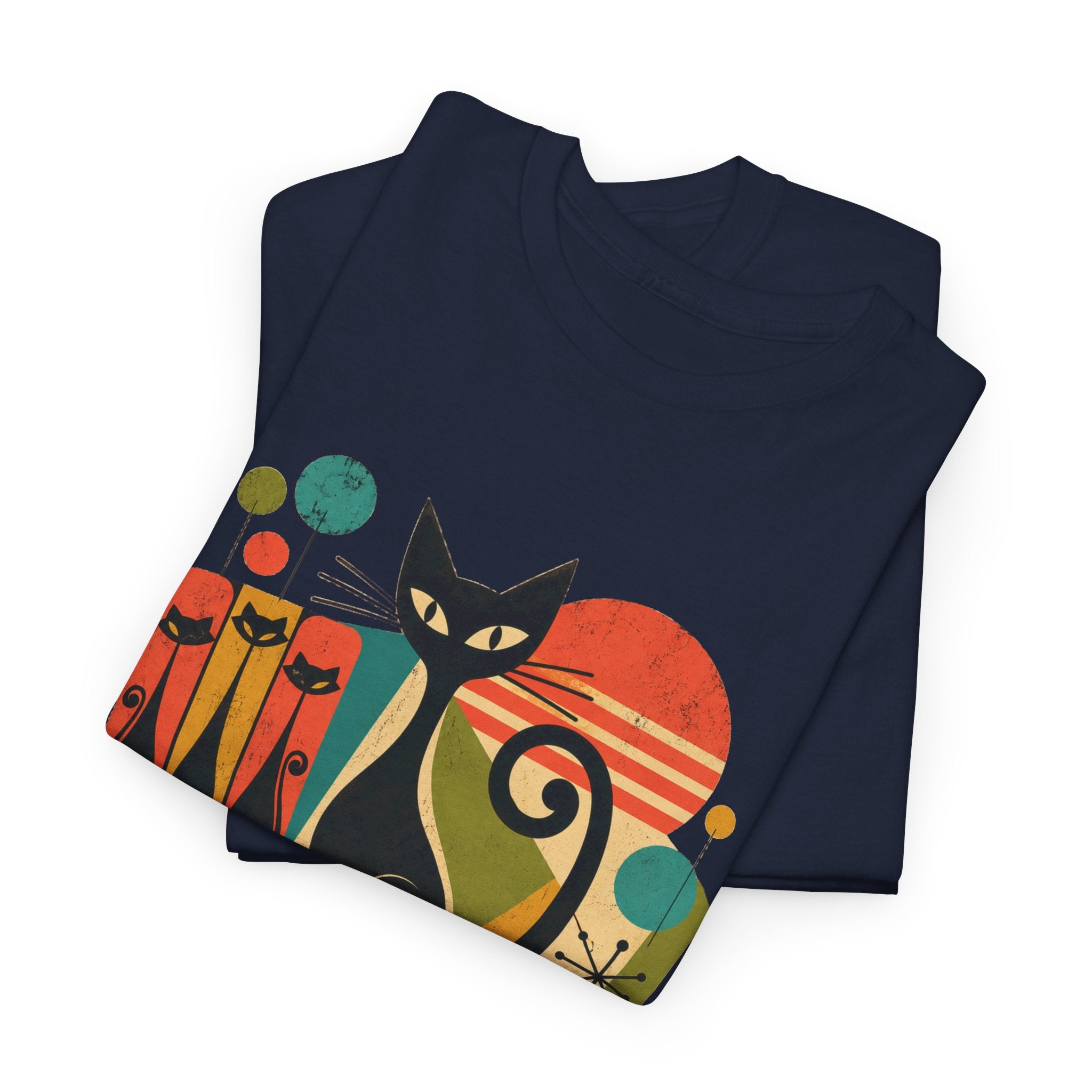 Cat T-Shirt — Whisker Goals Retro Graphic Tee. Best Mod Tangent Cat t-shirt