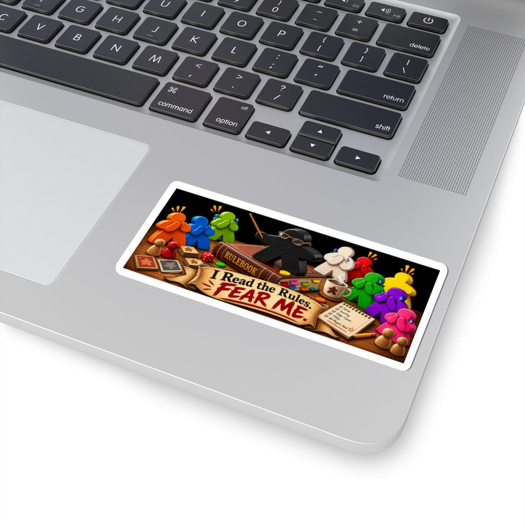 Board Game Mastery Sticker — "I Read the Rules. Fear Me." Kiss-Cut Sticker
