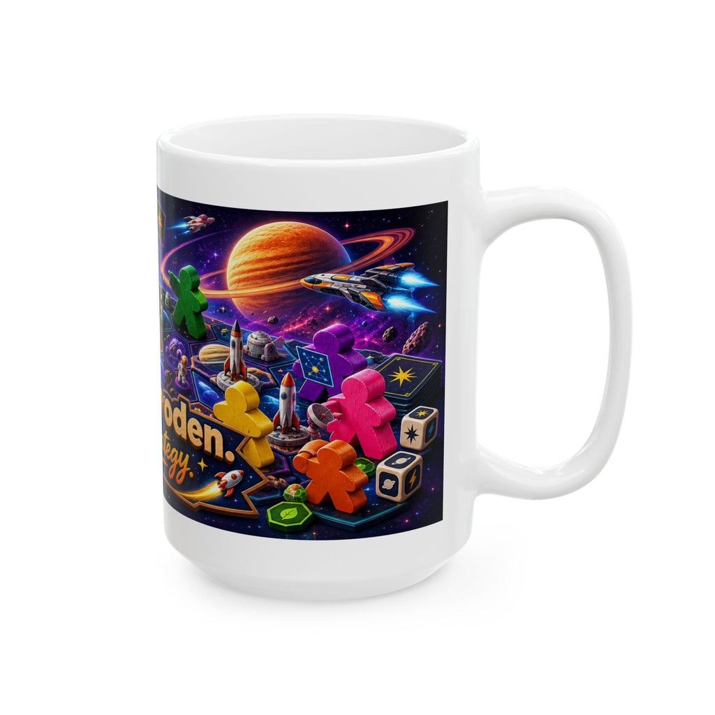 Tiny Wooden Big Strategy Board Game Ceramic Mug — Gamer Coffee Cup (11oz/15oz)