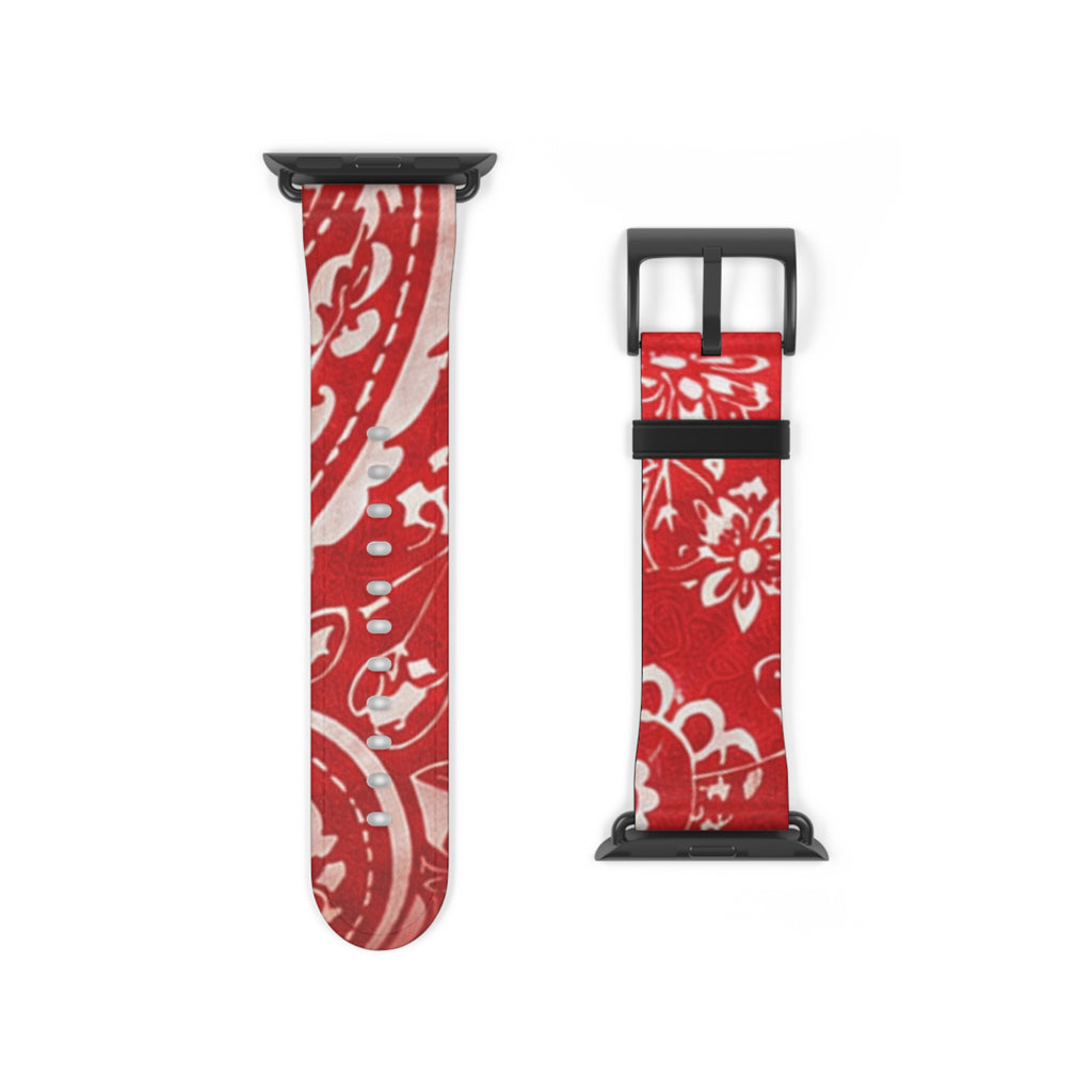 Red Bandana Pattern Watch Band — Hanky Code Style