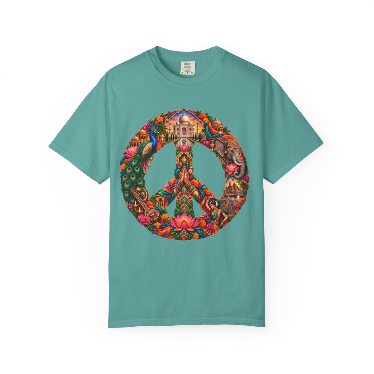Peace Sign Floral T-Shirt — Colorful Boho Hippie Graphic Tee