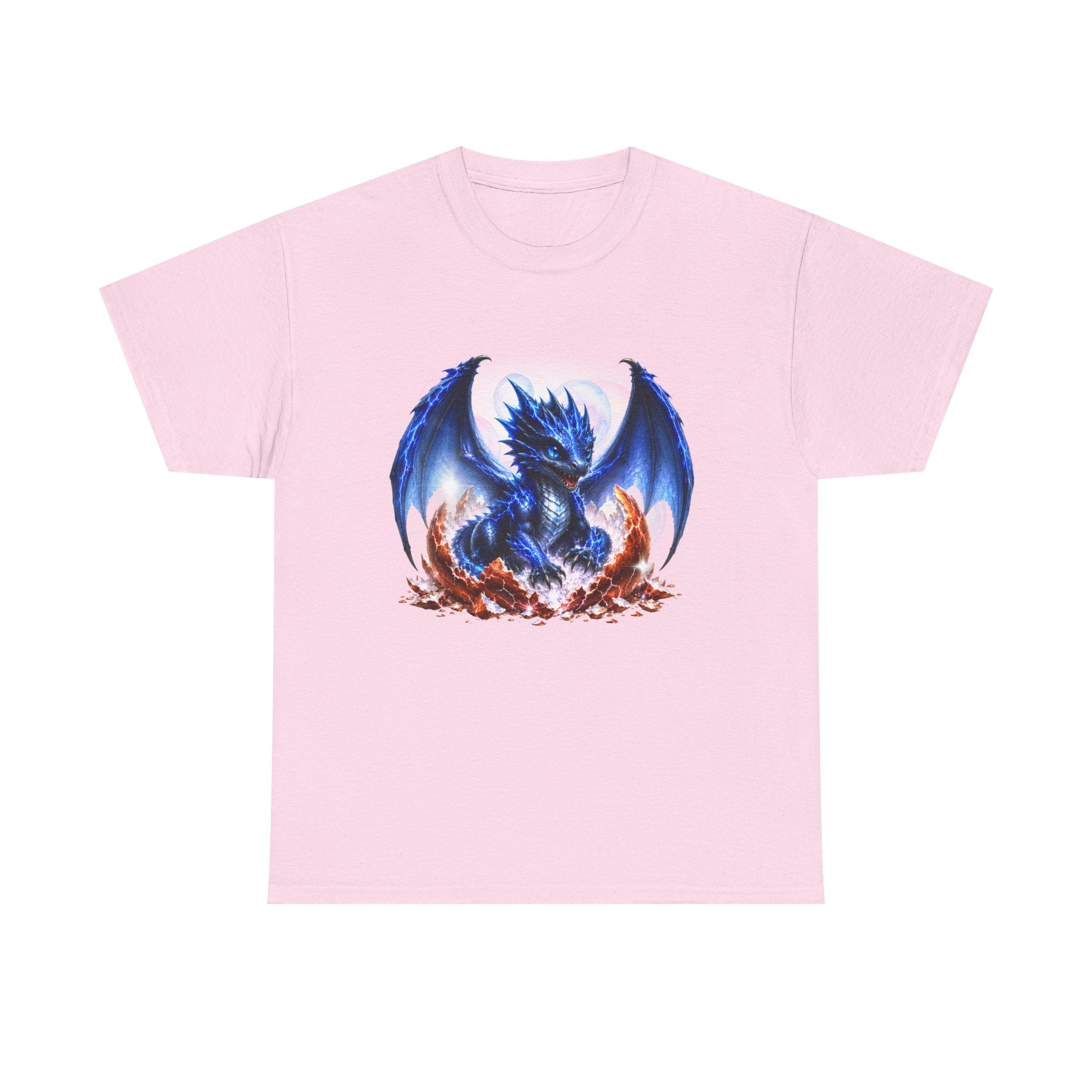 Blue Fire Dragon T-Shirt — Fantasy Dragon Graphic Tee, Blue Dragon. Best Dragon shirt. Blue Baby Dragon.