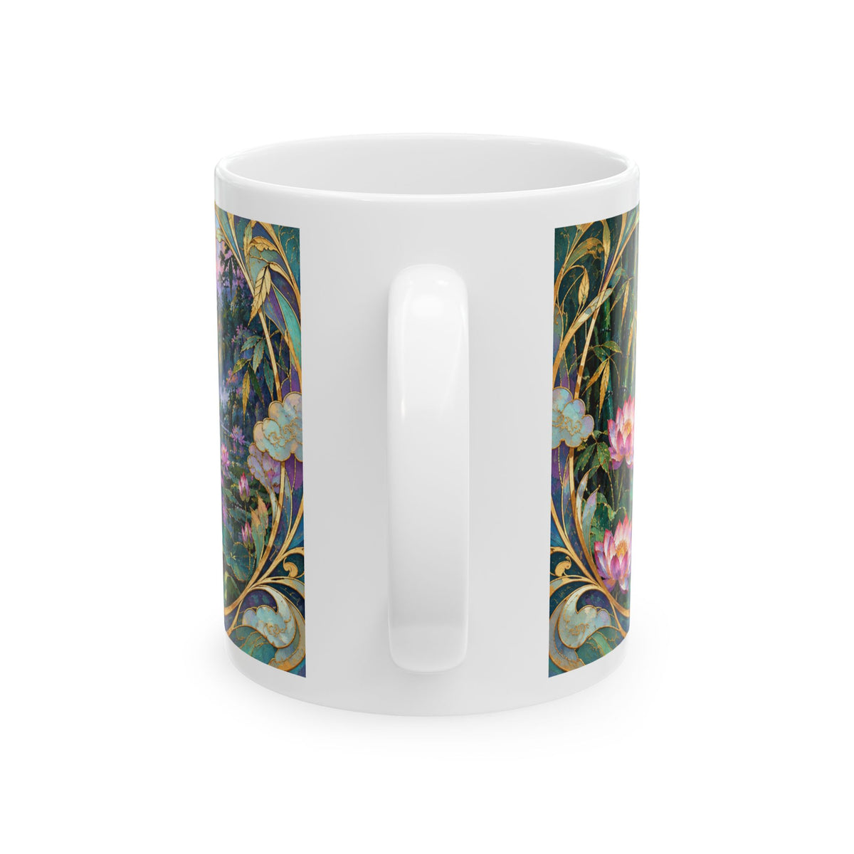 Panda Mug – Asian-Inspired Art Nouveau Panda Bear Coffee Cup, Bamboo Nature Gift