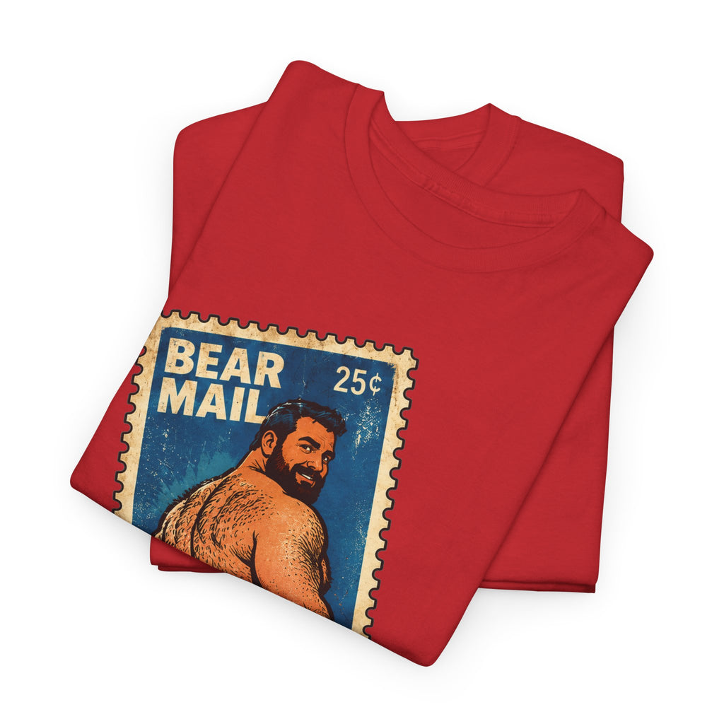 Gay Bear Shirt – Vintage Bear Pride Pin-Up T-Shirt, Retro Postage Stamp Art, LGBTQ Bear Culture Tee, Fur Ever
