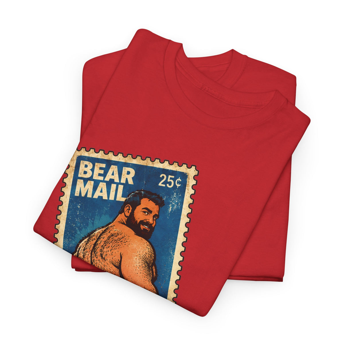Gay Bear Shirt – Vintage Bear Pride Pin-Up T-Shirt, Retro Postage Stamp Art, LGBTQ Bear Culture Tee, Fur Ever