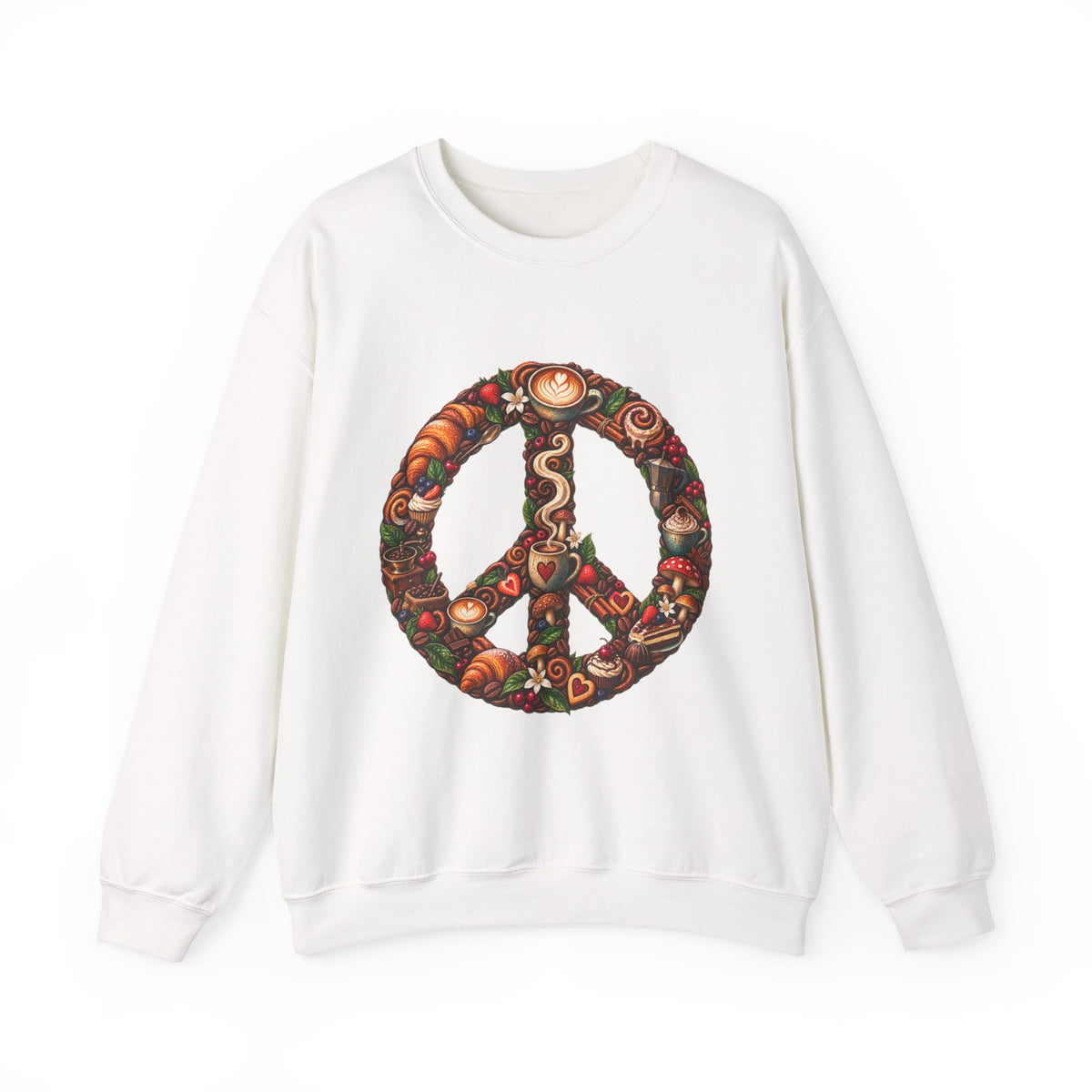 Peace Sign Floral Sweatshirt — Boho Vintage Peace Symbol Crewneck