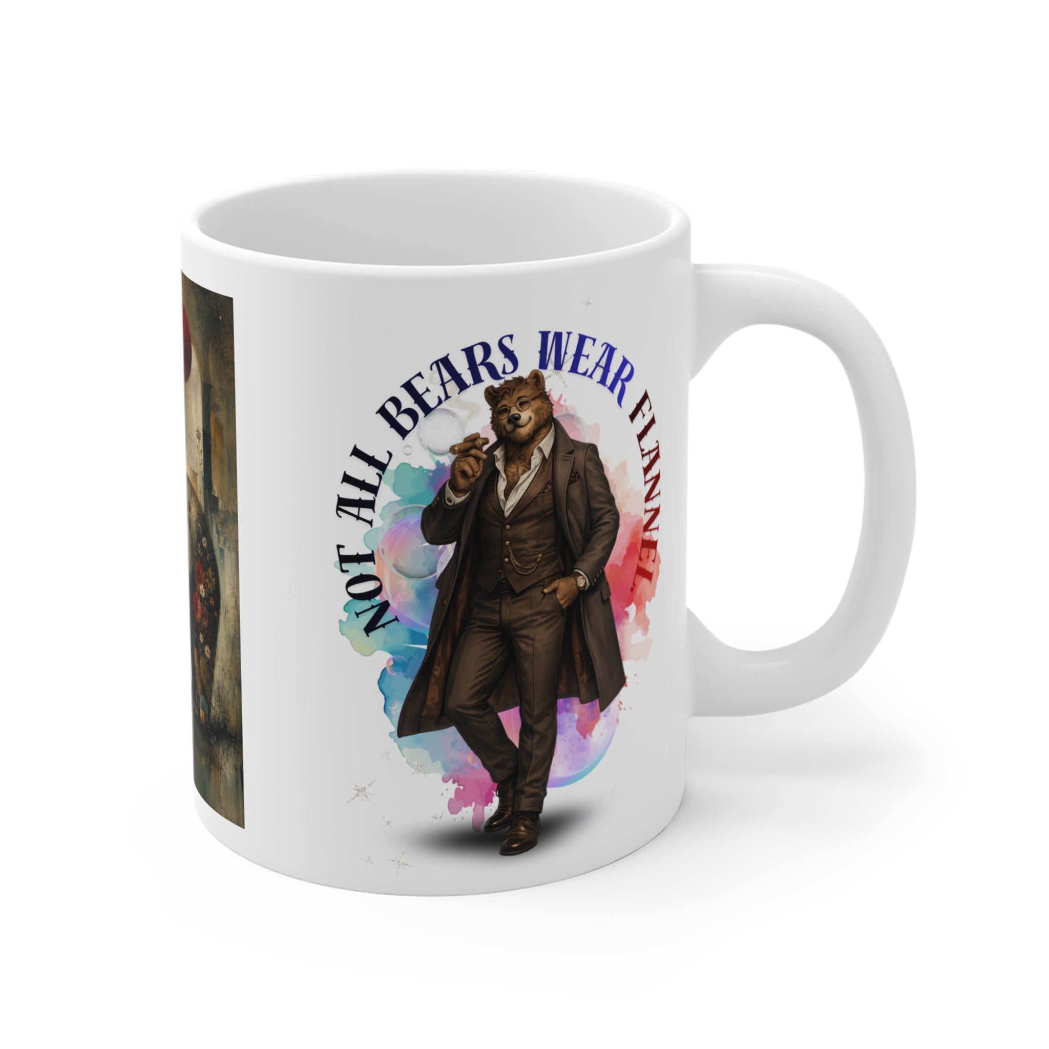 Not All Bears Wear Flannel 11oz Ceramic Mug — Vintage Bear Art Coffee Cup