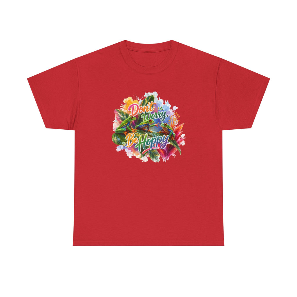 T-Shirt — "Don't Worry Be Hoppy" Tropical Frog Graphic Tee
