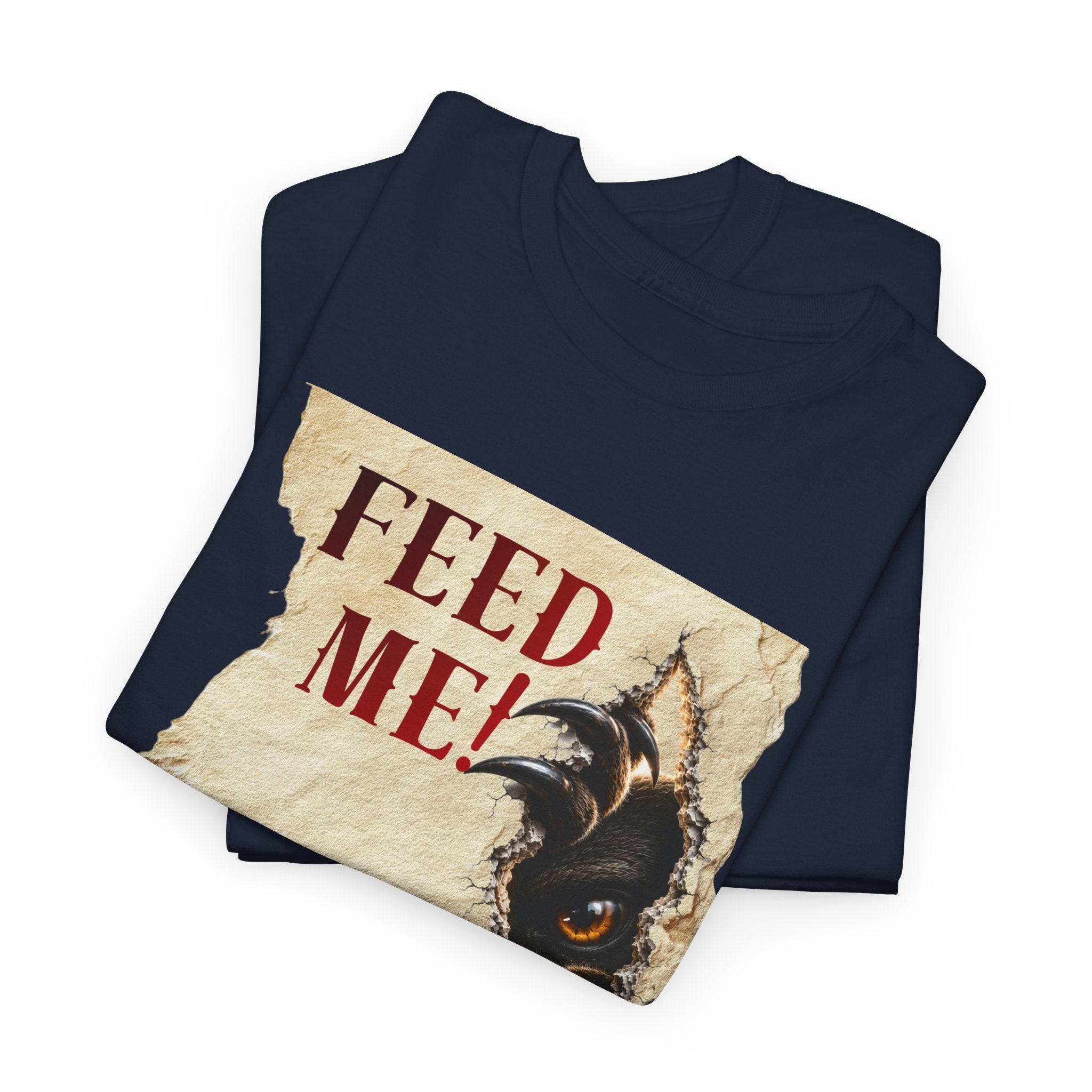 Funny Hangry feed me shirt. Hungry beast breaking out for sweets