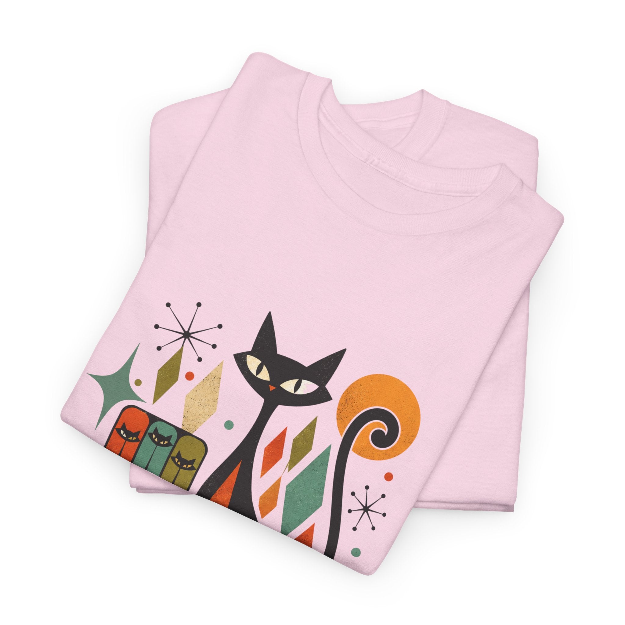 Cat T-Shirt — "Cattitude Over Everything" Retro Mid-Century Cat Tee
