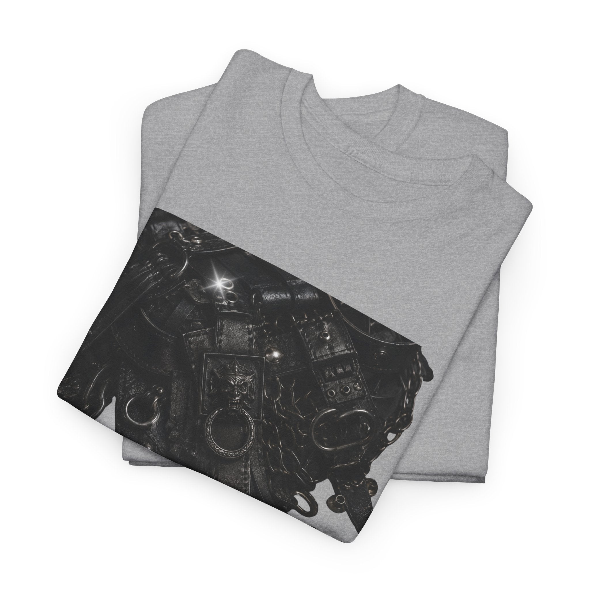 Abstract Black Ink Drip T-Shirt, Leather scraps piled as if the imply.