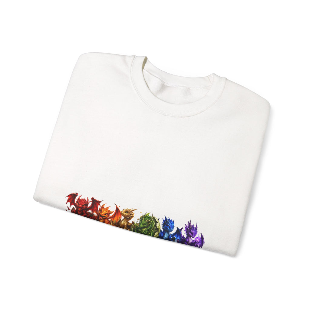 Rainbow Cat Crewneck Sweatshirt — Colorful Pride Cat Line Graphic