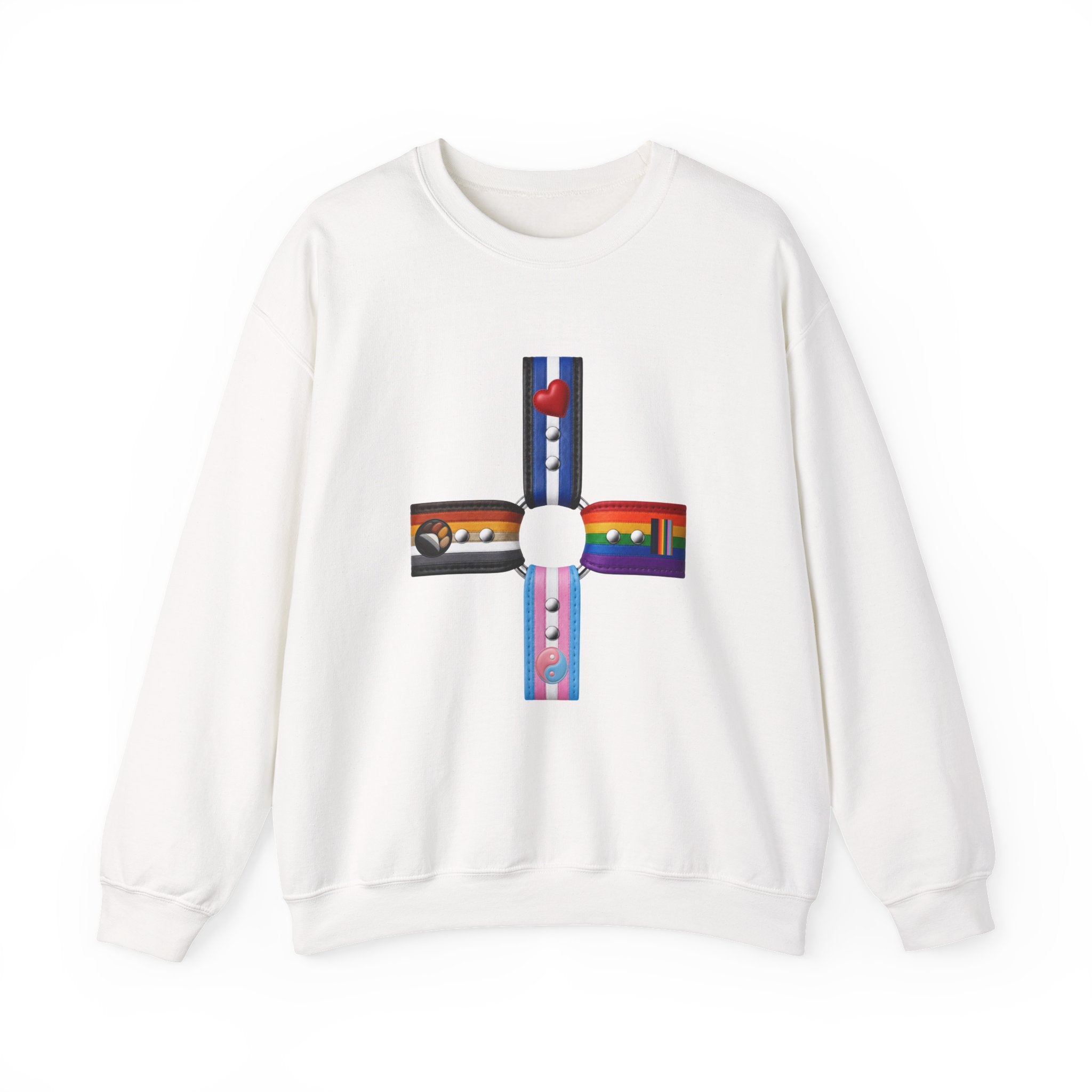Plus Sign Pride Sweatshirt — LGBTQ+ Flags Graphic Crewneck