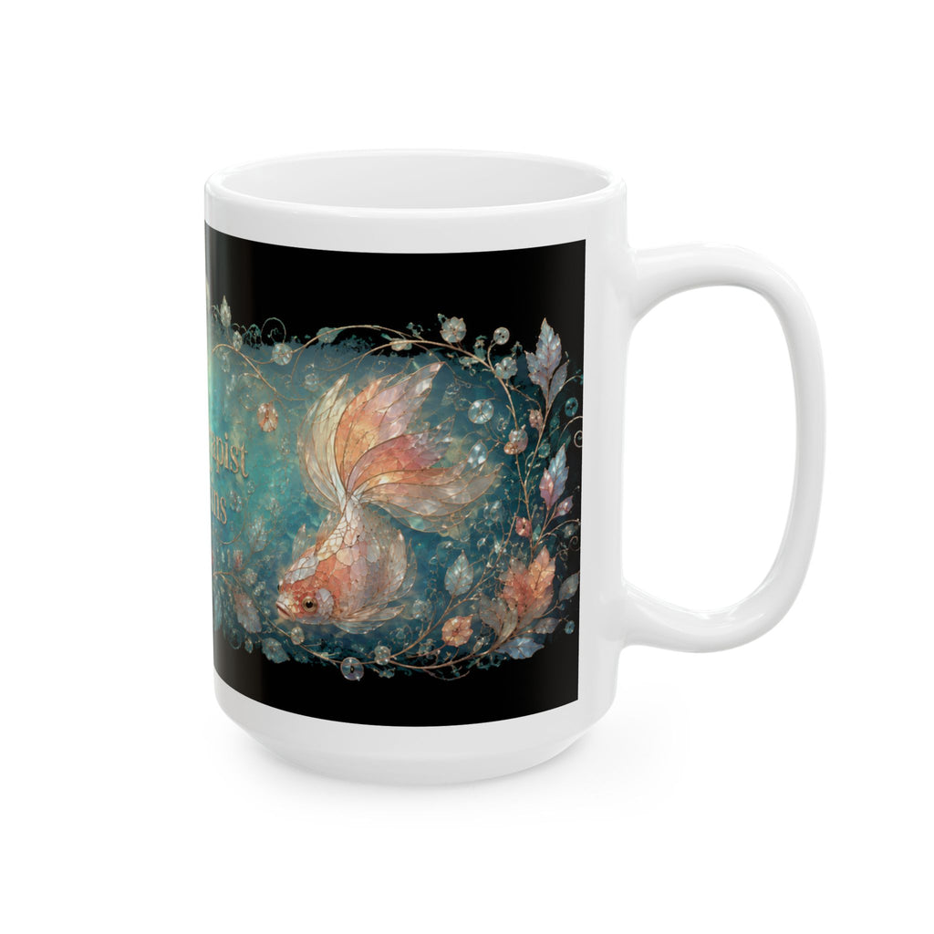 Mug — “My Therapist Has Fins” Mermaid Ceramic Coffee Cup