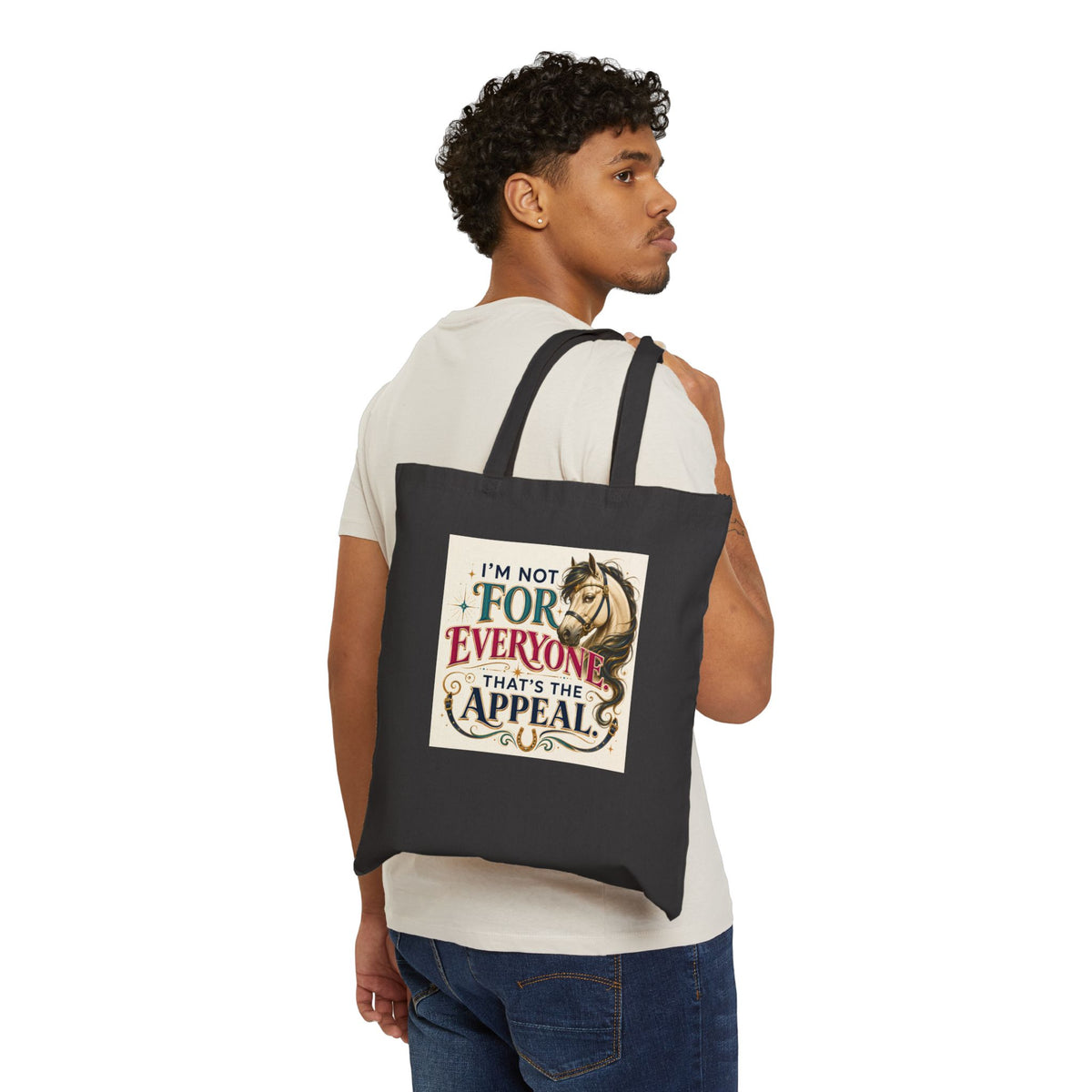 Horse Lover Tote Bag — “I’m Not For Everyone, That’s The Appeal” Canvas Tote