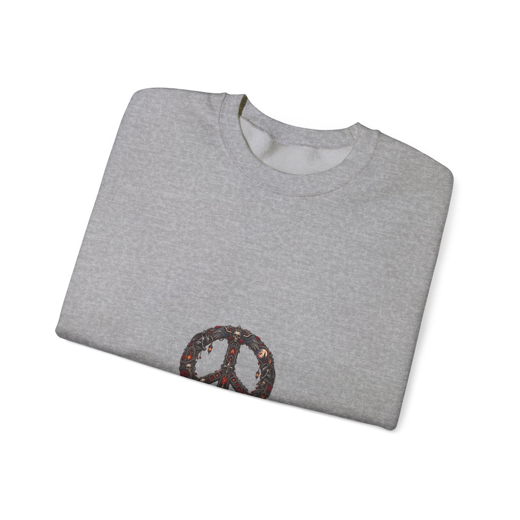 Peace Sign Crewneck Sweatshirt — Vintage Floral Peace Symbol Graphic