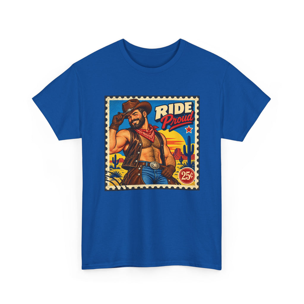 Gay Bear Shirt – Vintage Bear Pride Pin-Up T-Shirt, Retro Postage Stamp Art, LGBTQ Bear Culture Tee.