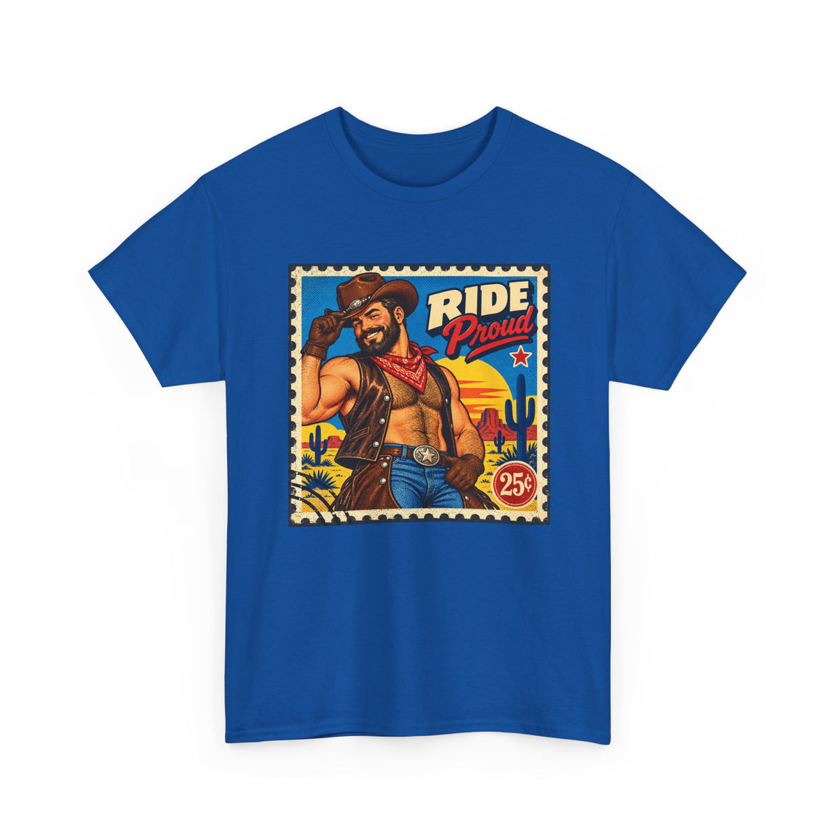 Gay Bear Shirt – Vintage Bear Pride Pin-Up T-Shirt, Retro Postage Stamp Art, LGBTQ Bear Culture Tee.