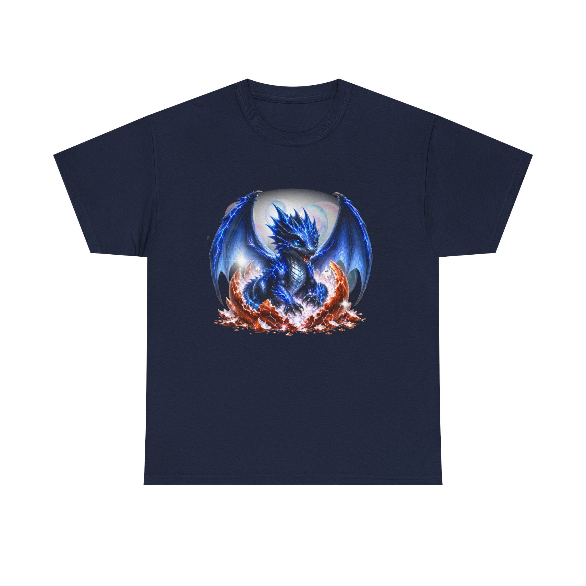 Blue Fire Dragon T-Shirt — Fantasy Dragon Graphic Tee, Blue Dragon. Best Dragon shirt. Blue Baby Dragon.
