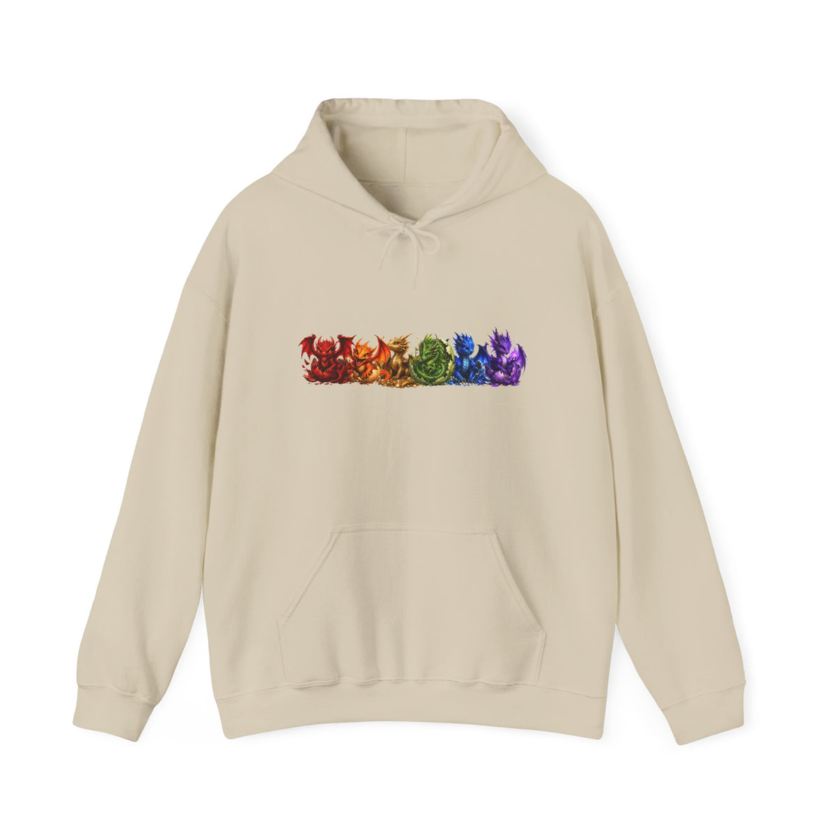 Rainbow Cat Row Hoodie — Colorful Paw Print Graphic Sweatshirt