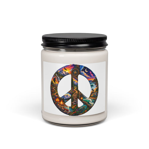 9oz Soy Candle — Peace Sign Nature Art Scented Candle