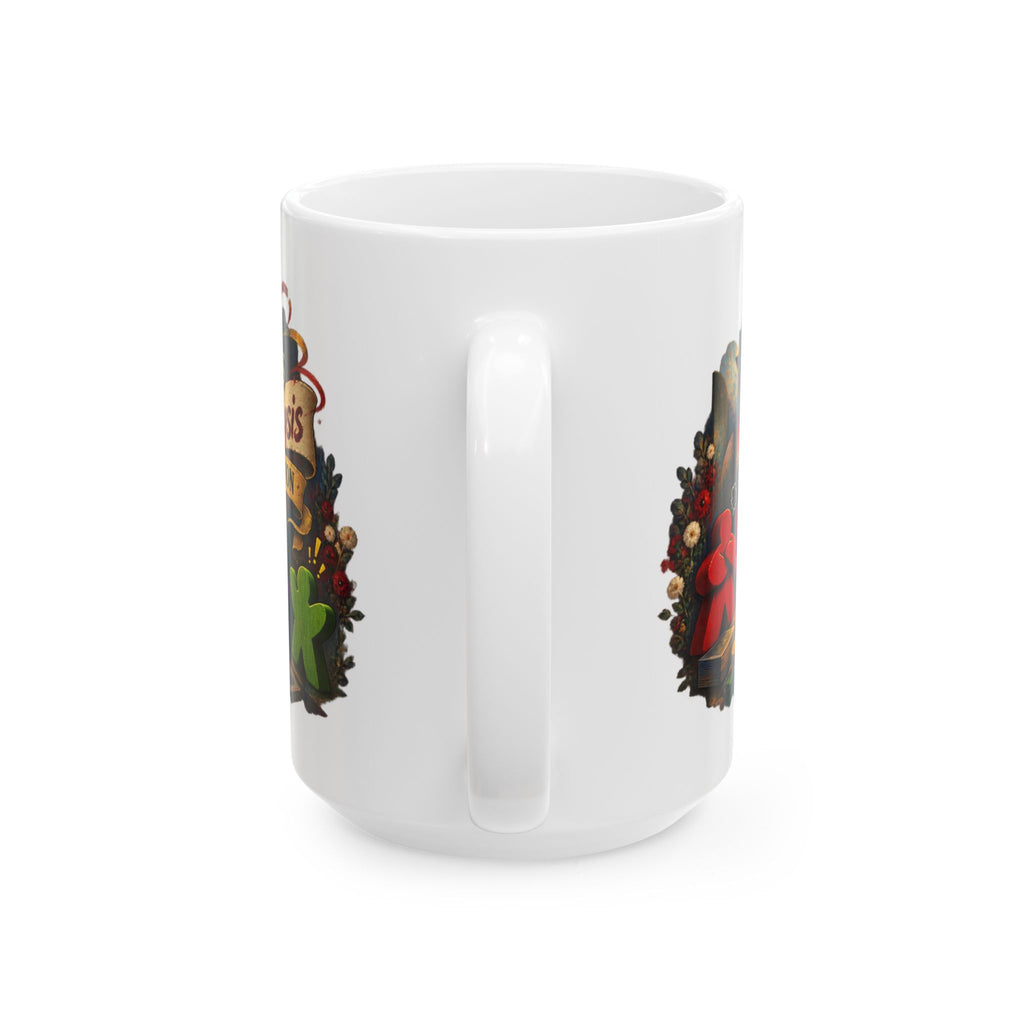 Board Game Art Ceramic Mug - Colorful Meeples, Dice & Strategy Scene (11oz/15oz)