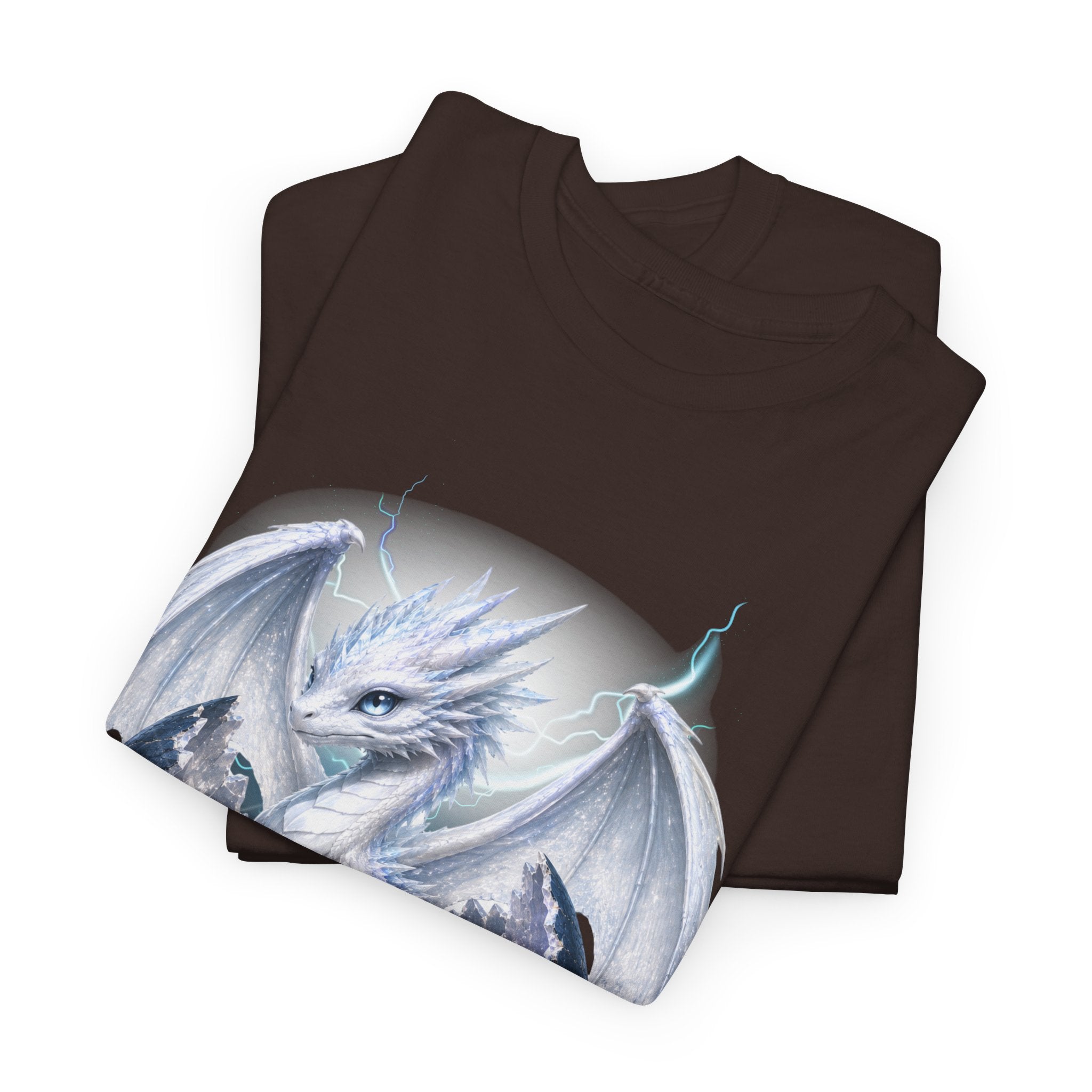 White Ice Dragon T-Shirt — Fantasy Dragon Tee for Fans & Cosplay