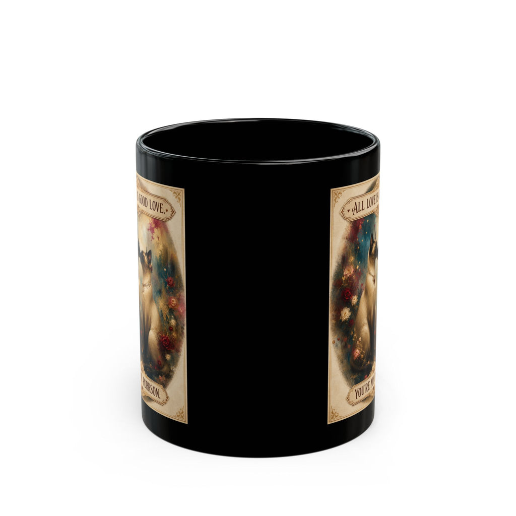 Cat Lovers Mug – “All Love Is Good Love, You’re My Purrson” Black Coffee Cup